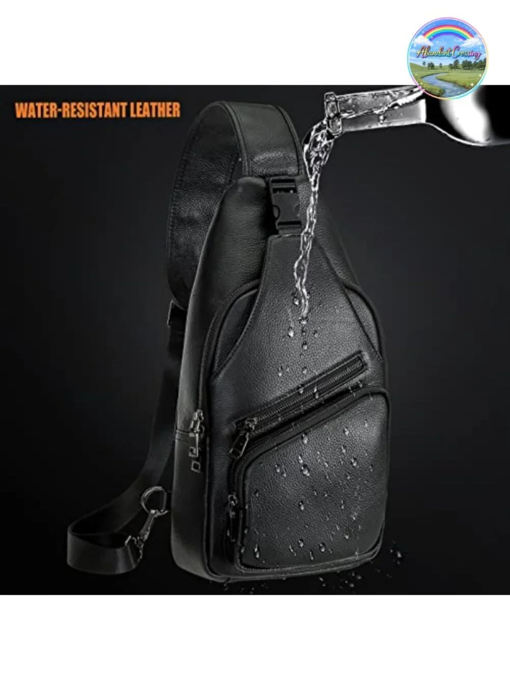 Genuine Italian Leather Sling Backpack Waterproof Anti-Theft Crossbody Daypack